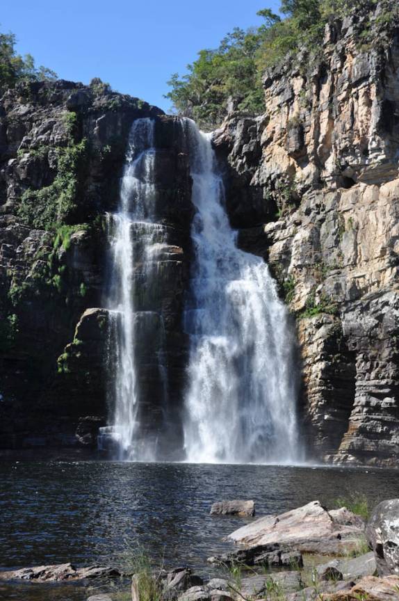 O belíssimo Salto dos 80 metros, no P.N Chapada dos Veadeiros, região de São Jorge - GO